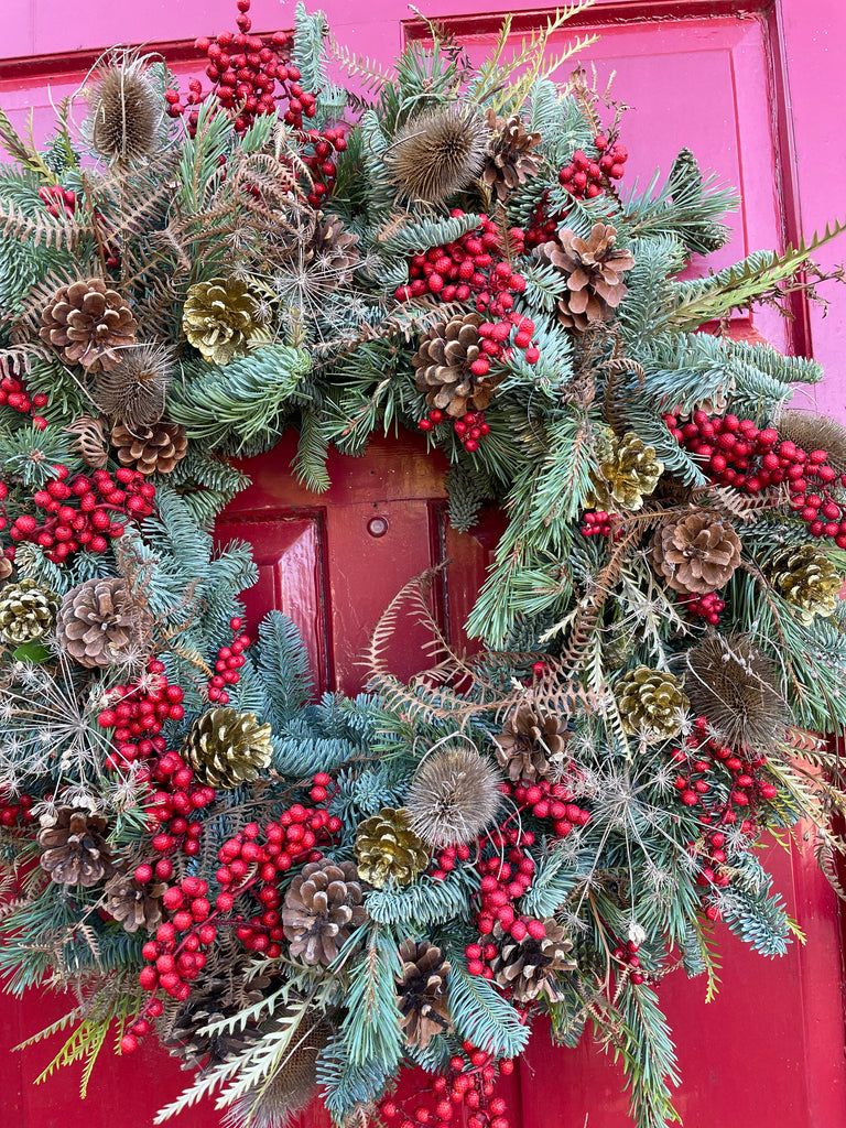 Berries and cones Luxury Christmas wreath 